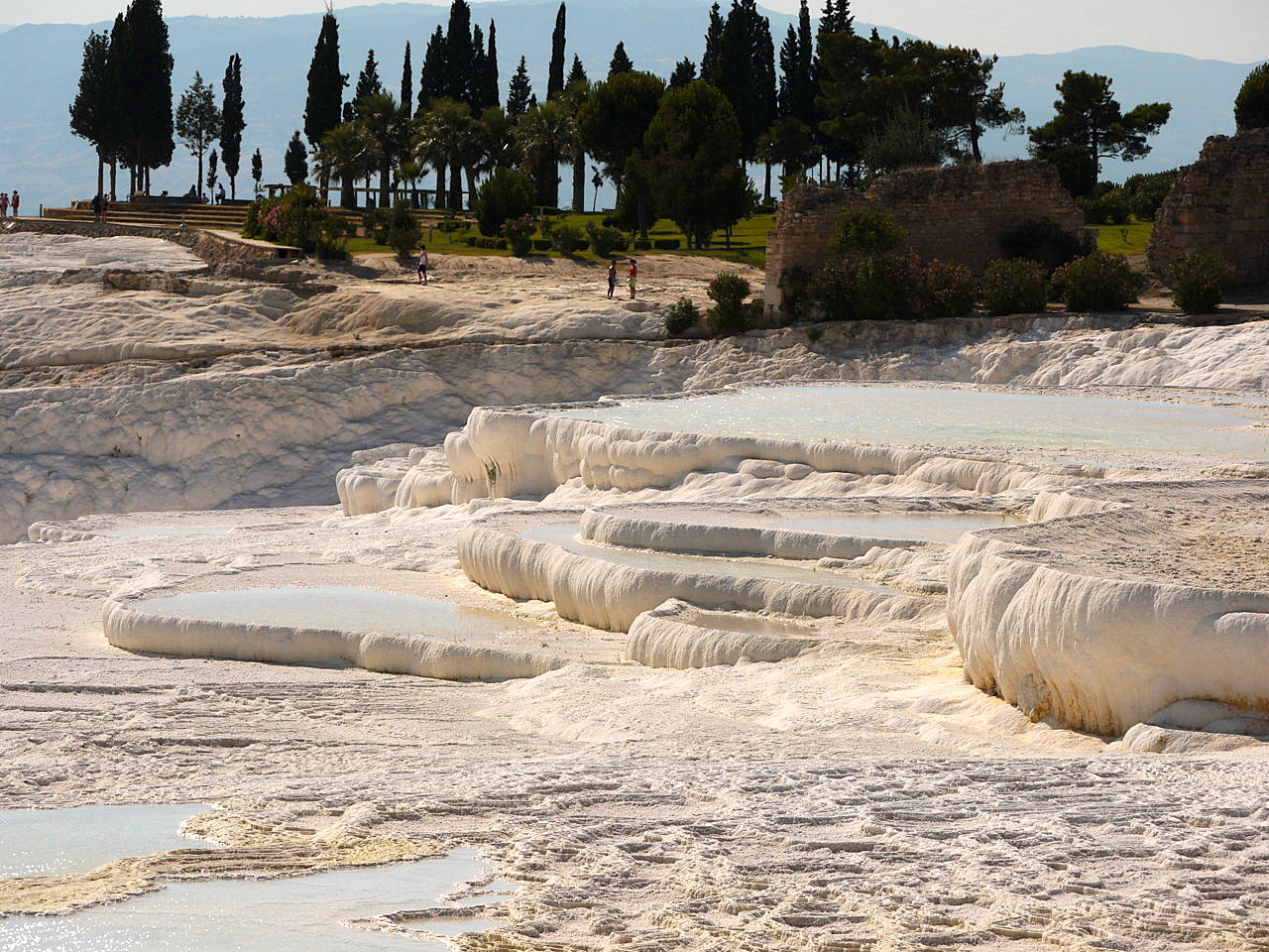 The calcium travertines at Pamukkale